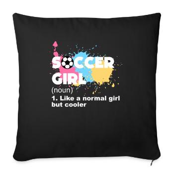 Soccer Girls - Sofa pillowcase 17,3'' x 17,3'' (45 x 45 cm) - black - Front