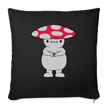 Dicker süßer Pilz - Sofakissenbezug 45 x 45 cm - Schwarz - Vorne