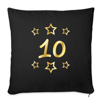 10 Jahre - Jubiläum - Sofakissenbezug 45 x 45 cm - Schwarz - Vorne