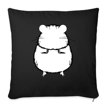 Hamster cute animal rodent animals pet vector 14 - Sofa pillowcase 17,3'' x 17,3'' (45 x 45 cm) - black - Front