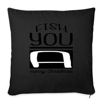baby funny sayings adventure dinosaur tshirt fish - Sofakissenbezug 45 x 45 cm - Schwarz - Vorne