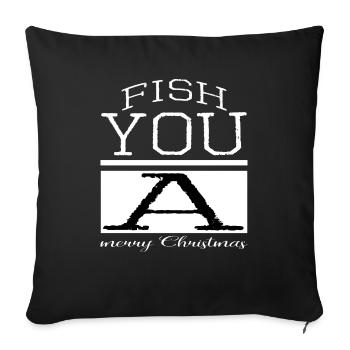 Love Fishing Boat Fishing Rod Sea - Sofa pillowcase 17,3'' x 17,3'' (45 x 45 cm) - black - Front