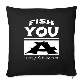 fish hook bodybuilder bass fishing axolotls - Sofakissenbezug 45 x 45 cm - Schwarz - Vorne