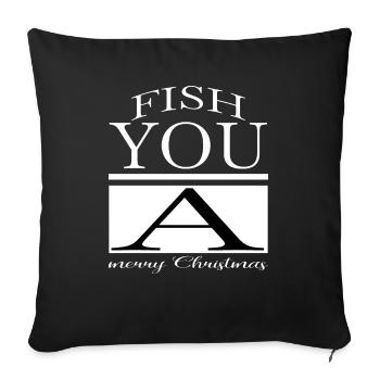 couples poissons achigan pêche drôle animaux comiques - Housse de coussin décorative 45 x 45 cm - noir - Devant