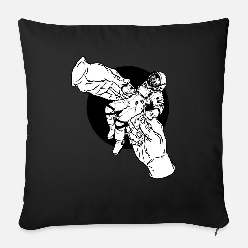 DAS Astronaut Nr 1 White - Sofakissenbezug 45 x 45 cm - Schwarz