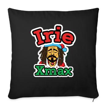 Irie Xmax Rasta Père Noël 2 - Housse de coussin décorative 45 x 45 cm - noir - Devant