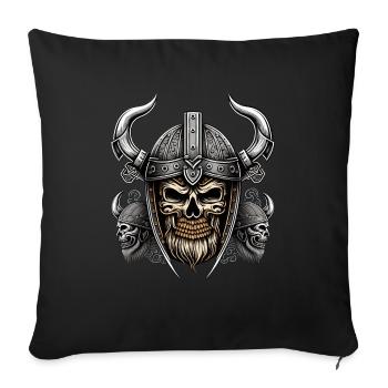 Valhalla Viking Skelett - Okkulter - Sofakissenbezug 45 x 45 cm - Schwarz - Vorne