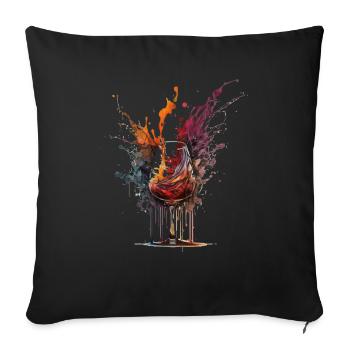 vin - Housse de coussin décorative 45 x 45 cm - noir - Devant