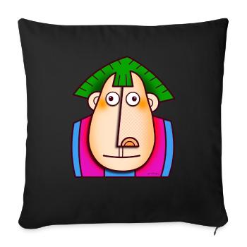 Le prêtre singe - Housse de coussin décorative 45 x 45 cm - noir - Devant