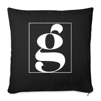 Letter alphabet g - Sofa pillowcase 17,3'' x 17,3'' (45 x 45 cm) - black - Front