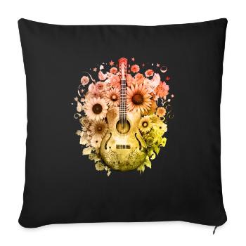 Hippie soul groovy Summer time Good vibes 70s 80s - Sofa pillowcase 17,3'' x 17,3'' (45 x 45 cm) - black - Front
