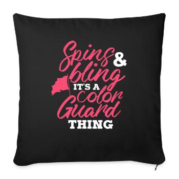 Spins bling It's a color guard thing - Sofakissenbezug 45 x 45 cm - Schwarz - Vorne