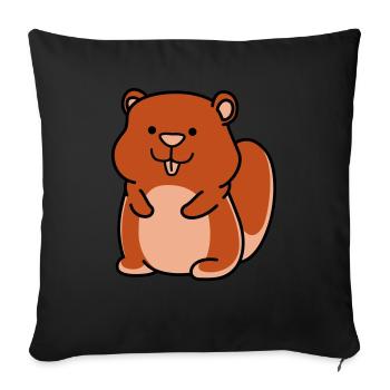 hamster - Sofakissenbezug 45 x 45 cm - Schwarz - Vorne