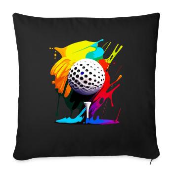 Balle de golf - Housse de coussin décorative 45 x 45 cm - noir - Devant