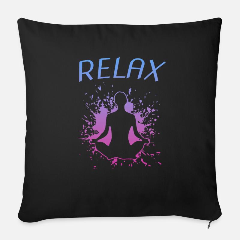 Relax Yoga Namaste - Sofakissenbezug 45 x 45 cm - Schwarz