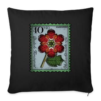Stamp Advent Star - Sofa pillowcase 17,3'' x 17,3'' (45 x 45 cm) - black - Front