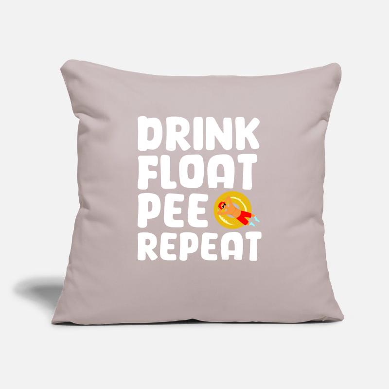 Boisson Float Pee Repeat River Floating Tube Housse de coussin décorative 45 x 45 cm