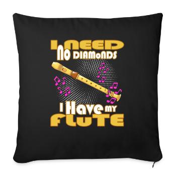 Flûte Brass Band Clarinette - Housse de coussin décorative 45 x 45 cm - noir - Devant