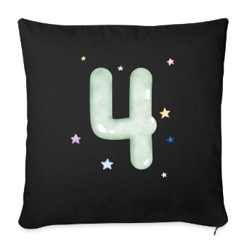 4th Anniversary Watercolor Star - Sofa pillowcase 17,3'' x 17,3'' (45 x 45 cm) - black - Front