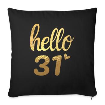 Hello 31 doré - Housse de coussin décorative 45 x 45 cm - noir - Devant