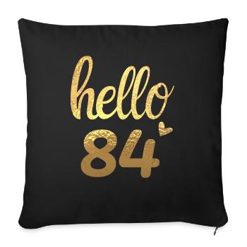 Hello 84 doré - Housse de coussin décorative 45 x 45 cm - noir - Devant