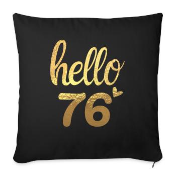 Hello 76 gold - Sofa pillowcase 17,3'' x 17,3'' (45 x 45 cm) - black - Front
