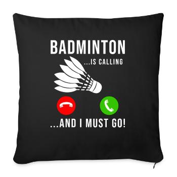 Le badminton appelle le volant - Housse de coussin décorative 45 x 45 cm - noir - Devant