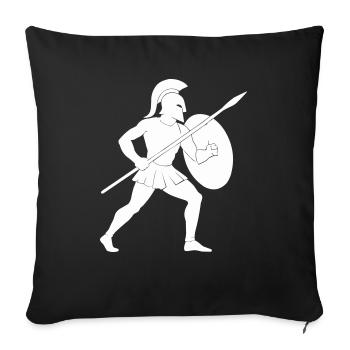 Guerrier spartiate - Housse de coussin décorative 45 x 45 cm - noir - Devant