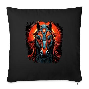Mane Humor Sports Horse Quarter Horse Wild Horse - Sofa pillowcase 17,3'' x 17,3'' (45 x 45 cm) - black - Front
