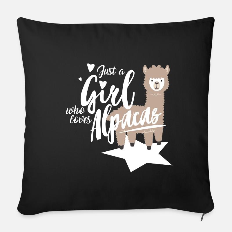 alpaga - Housse de coussin décorative 45 x 45 cm - noir