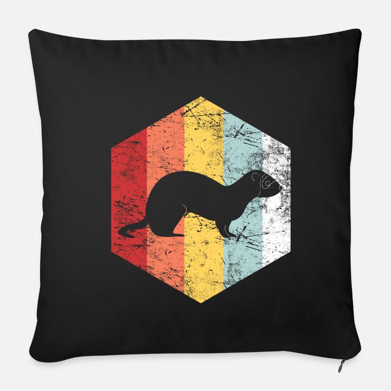 Frettchen - Sofakissenbezug 45 x 45 cm - Schwarz