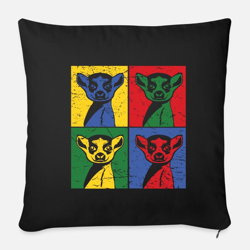 lemur - Sofakissenbezug 45 x 45 cm - Schwarz