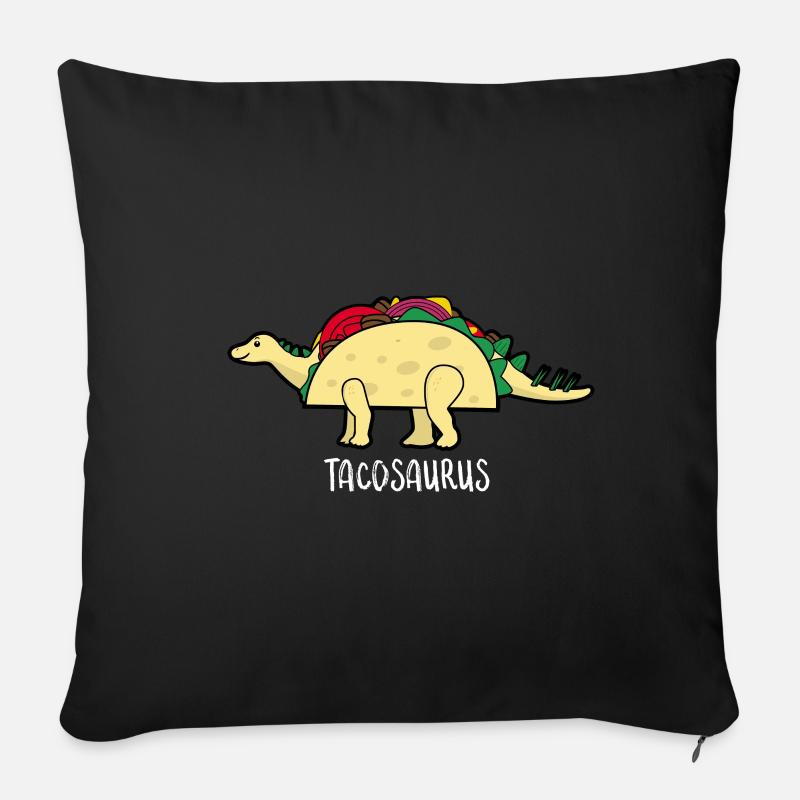taco dinosaur - Sofa pillowcase 17,3'' x 17,3'' (45 x 45 cm) - black