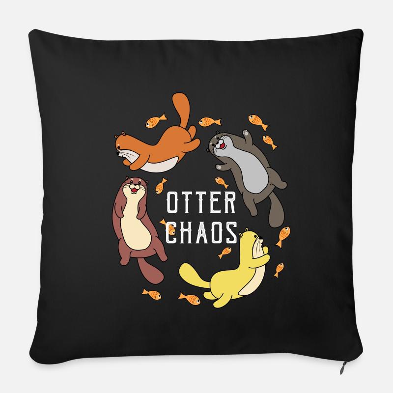 Otter - Sofakissenbezug 45 x 45 cm - Schwarz