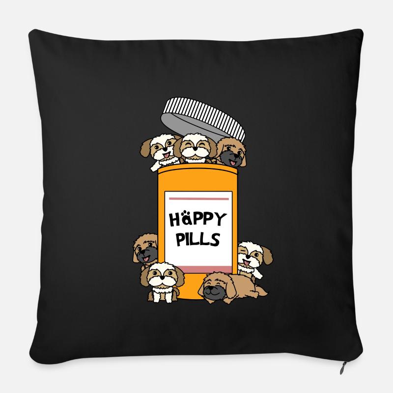 Shih Tzu - Housse de coussin décorative 45 x 45 cm - noir