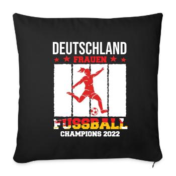 CHAMPIONNE D’ALLEMAGNE DE FOOTBALL FÉMININ 2022 - Housse de coussin décorative 45 x 45 cm - noir - Devant