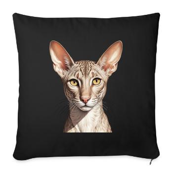 Cool oriental shorthair cat - Sofa pillowcase 17,3'' x 17,3'' (45 x 45 cm) - black - Front