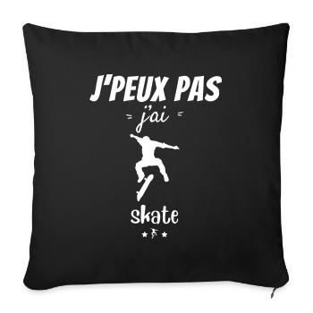 J'peux pas j'ai skate - Housse de coussin décorative 45 x 45 cm - noir - Devant