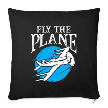 Fly The Plane - Sofa pillowcase 17,3'' x 17,3'' (45 x 45 cm) - black - Front