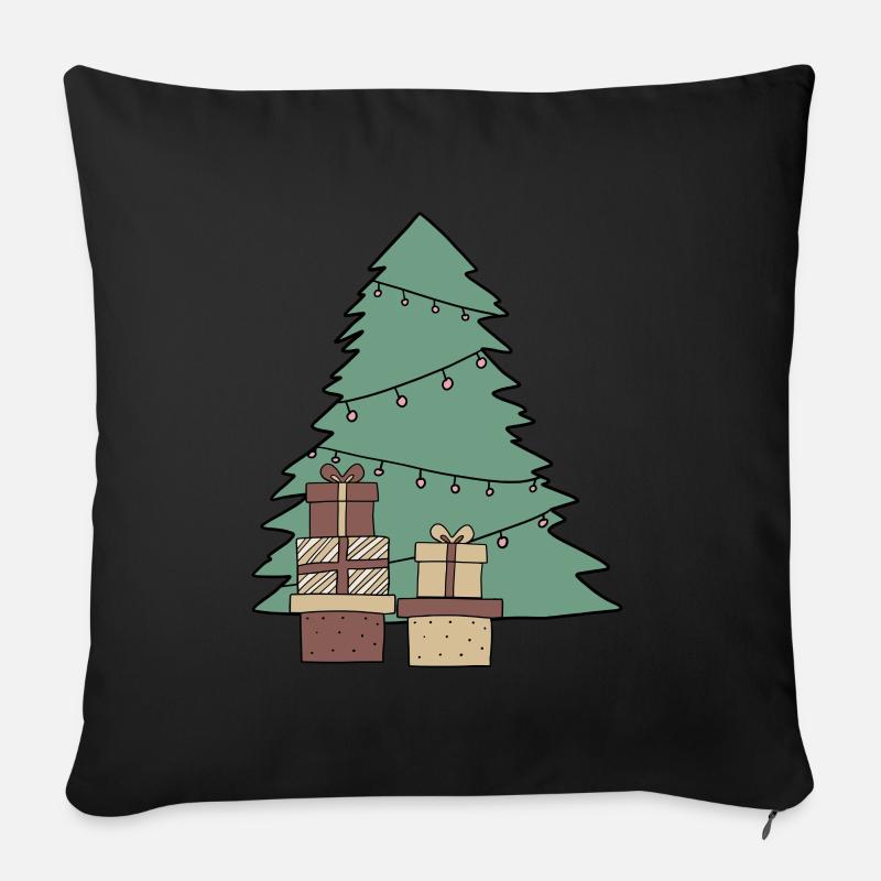 Geschenkbaum - Sofakissenbezug 45 x 45 cm - Schwarz