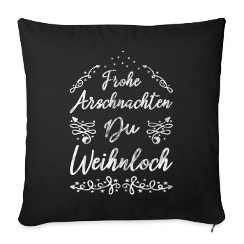 Noël sort Joyeux culs - Housse de coussin décorative 45 x 45 cm - noir - Devant