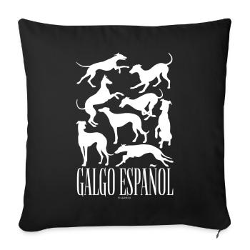 Galgo Espan ol - Sofa pillowcase 17,3'' x 17,3'' (45 x 45 cm) - black - Front