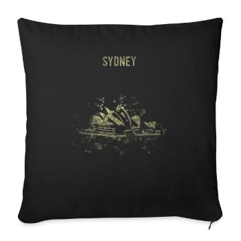 Sydney Opera House Australia landmark gift - Sofa pillowcase 17,3'' x 17,3'' (45 x 45 cm) - black - Front
