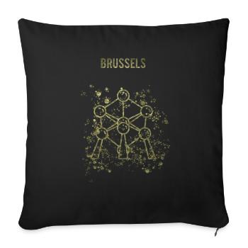 Brussels Atomium landmark Belgium - Sofa pillowcase 17,3'' x 17,3'' (45 x 45 cm) - black - Front