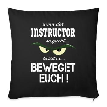 Instructor T-Shirt & Hoodie für Trainer - Sofakissenbezug 45 x 45 cm - Schwarz - Vorne