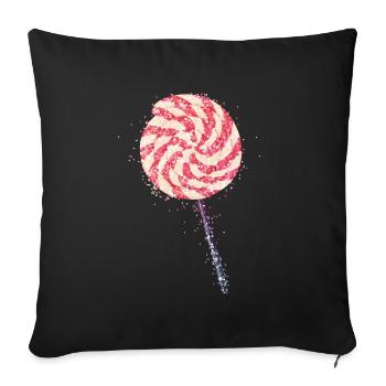 Glitter lollipop - Sofa pillowcase 17,3'' x 17,3'' (45 x 45 cm) - black - Front