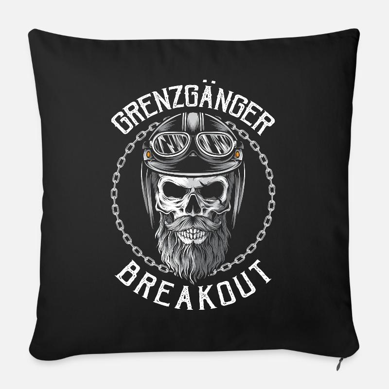 Grenz Gänger Breakout Motorradfahrer Motorrad - Sofakissenbezug 45 x 45 cm - Schwarz