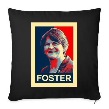 Arlene Foster Rétro politique irlandaise - Housse de coussin décorative 45 x 45 cm - noir - Devant