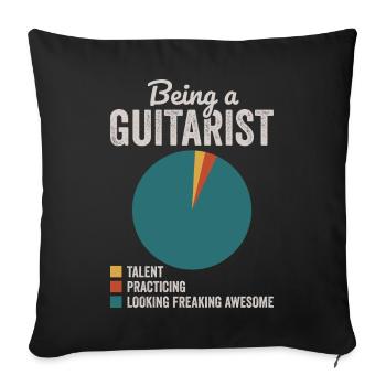 Als Gitarrist Musiker Gitarrist - Sofakissenbezug 45 x 45 cm - Schwarz - Vorne