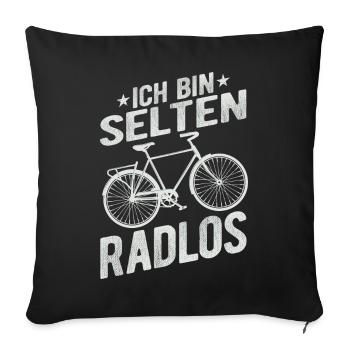 Selten Radlos Fahrrad Radsport Fahrradfahrer Bike - Sofakissenbezug 45 x 45 cm - Schwarz - Vorne